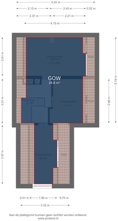 Floorplan - Duinstraat 6, 2042 HC Zandvoort